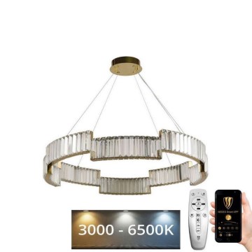 LED Hämardatav kristall- lühter LED/60W/230V 3000-6500K kuldne + kaugjuhtimispult
