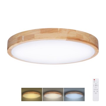 LED Hämardatav laevalgusti SOLID OAK LED/48W/230V 3000-6500K tamm d. 39 cm + kaugjuhtimispult