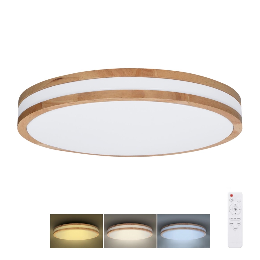 LED Hämardatav laevalgusti WOODY LED/48W/230V 3000-6500K tamm d. 38 cm + kaugjuhtimispult