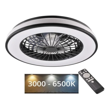 LED Hämardatav laeventilaator valgustiga LED/48W/230V 3000-6500K must + kaugjuhtimispult