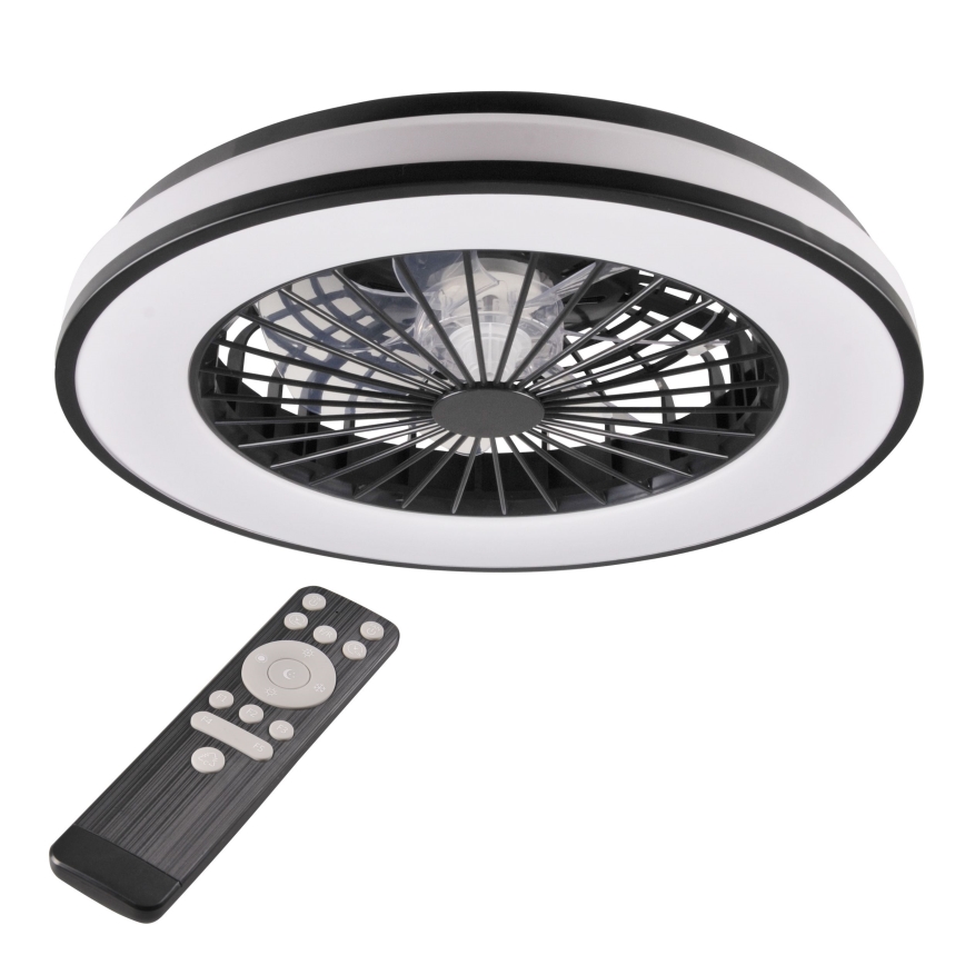 LED Hämardatav laeventilaator valgustiga LED/48W/230V 3000-6500K must + kaugjuhtimispult