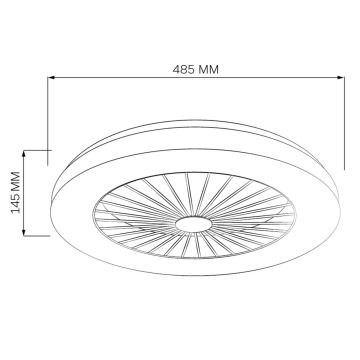 LED Hämardatav laeventilaator valgustiga LED/48W/230V 3000-6500K must + kaugjuhtimispult