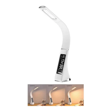 LED Hämardatav laualamp ekraaniga LEATHER LED/7W/230V valge