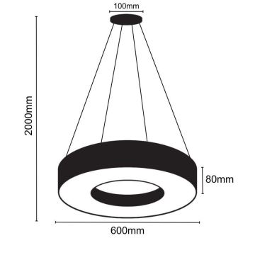 LED Hämardatav lühter LED/45W/230V 3000-6500K must + kaugjuhtimispult