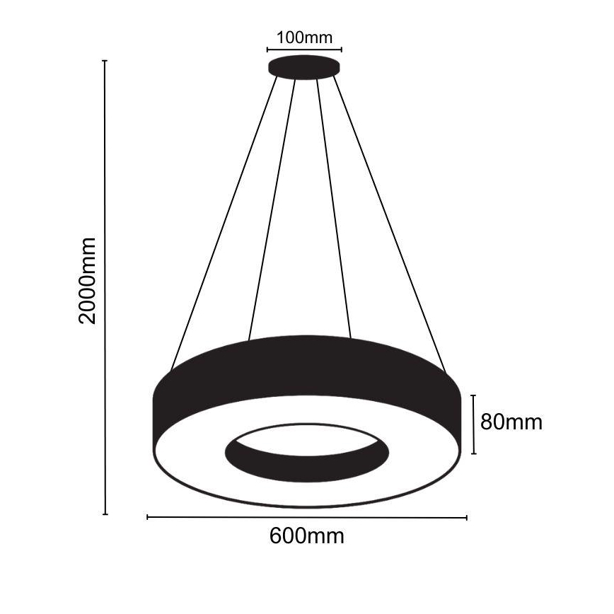 LED Hämardatav lühter LED/45W/230V 3000-6500K must + kaugjuhtimispult