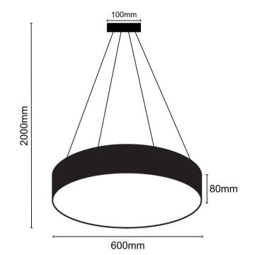 LED Hämardatav lühter LED/50W/230V 3000-6500K must + kaugjuhtimispult