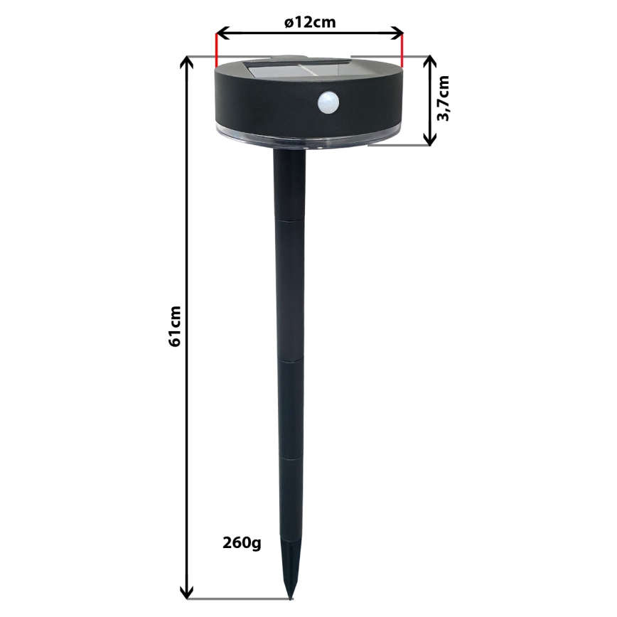 LED Hämardatav päikesepaneeliga valgusti anduriga 2in1 LED/3,7V IP44