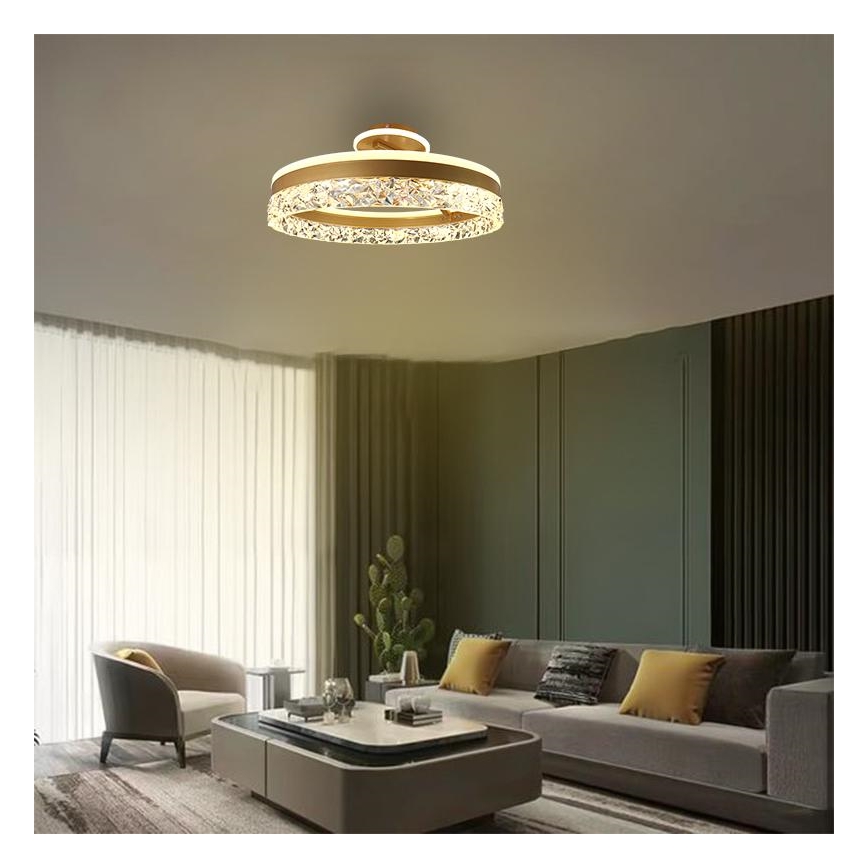 LED Hämardatav pinnale kinnitatav lühter LED/86W/230V 3000-6500K kuldne + kaugjuhtimispult