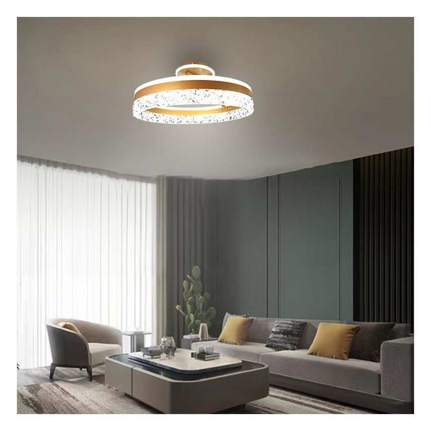 LED Hämardatav pinnale kinnitatav lühter LED/86W/230V 3000-6500K kuldne + kaugjuhtimispult