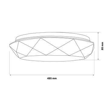 LED Hämardatav valgusti vannituppa GALAXY LED/72W/230V d. 49 cm 3000-6000K IP44 + kaugjuhtimispult