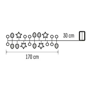 LED Jõuluteemaline valguskett 20xLED/2m