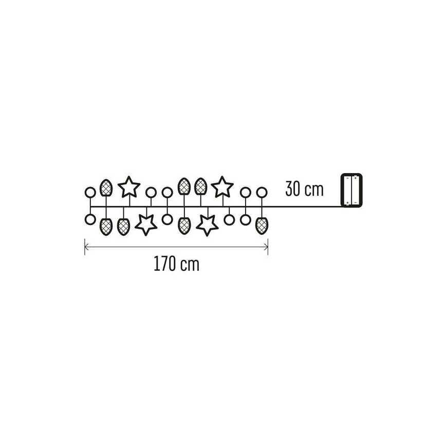 LED Jõuluteemaline valguskett 20xLED/2m