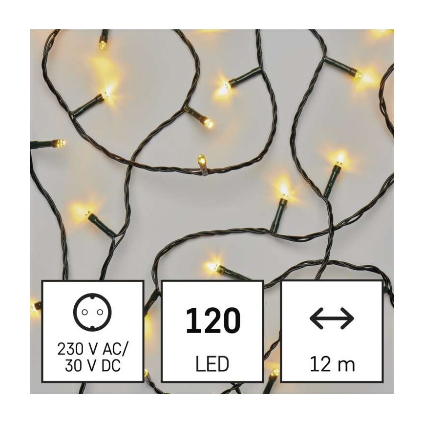 LED Jõuluteemaline väli valguskett 120xLED/17m IP44 soe valge