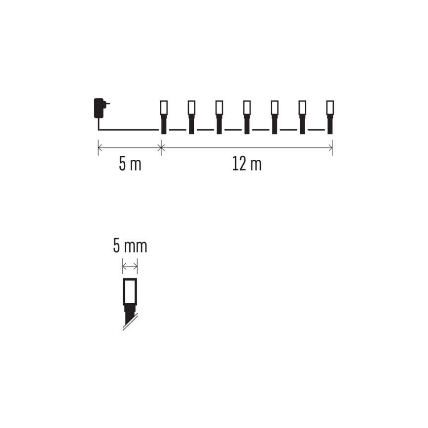 LED Jõuluteemaline väli valguskett 120xLED/17m IP44 soe valge