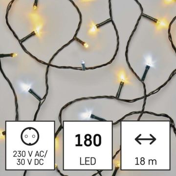 LED Jõuluteemaline väli valguskett 180xLED/23m IP44 soe/külm valge