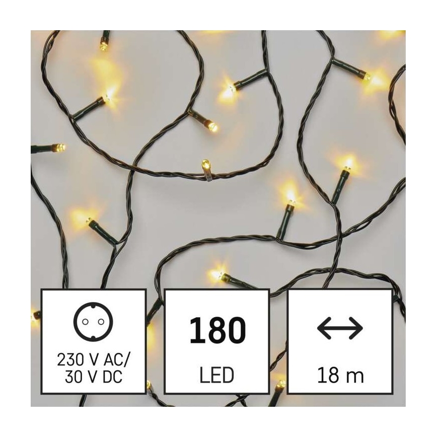 LED Jõuluteemaline väli valguskett 180xLED/8 režiimi 23m IP44 soe valge