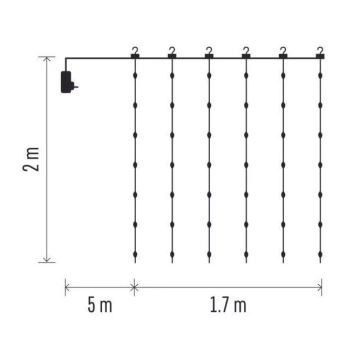 LED Jõuluteemaline väli valguskett 240xLED/8 funktsiooni 6,7 m IP44 soe valge