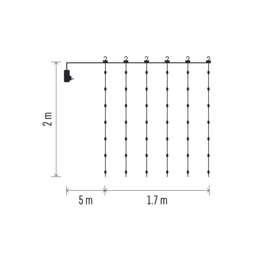 LED Jõuluteemaline väli valguskett 240xLED/8 funktsiooni 6,7 m IP44 soe valge