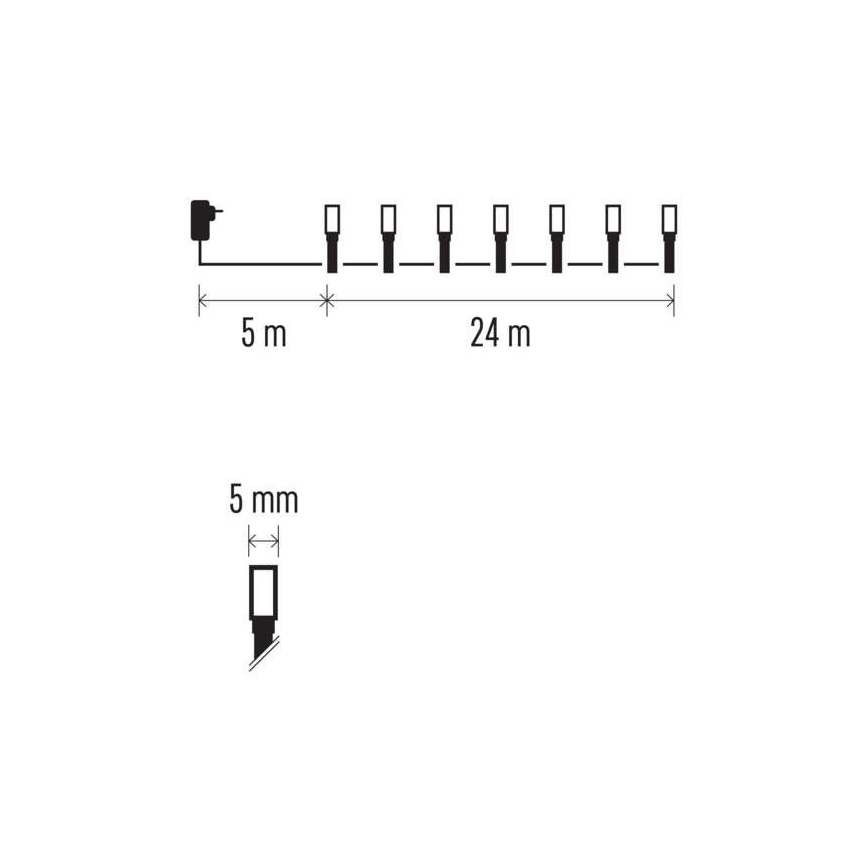 LED Jõuluteemaline väli valguskett 240xLED/8 režiimi 29m IP44 külm valge