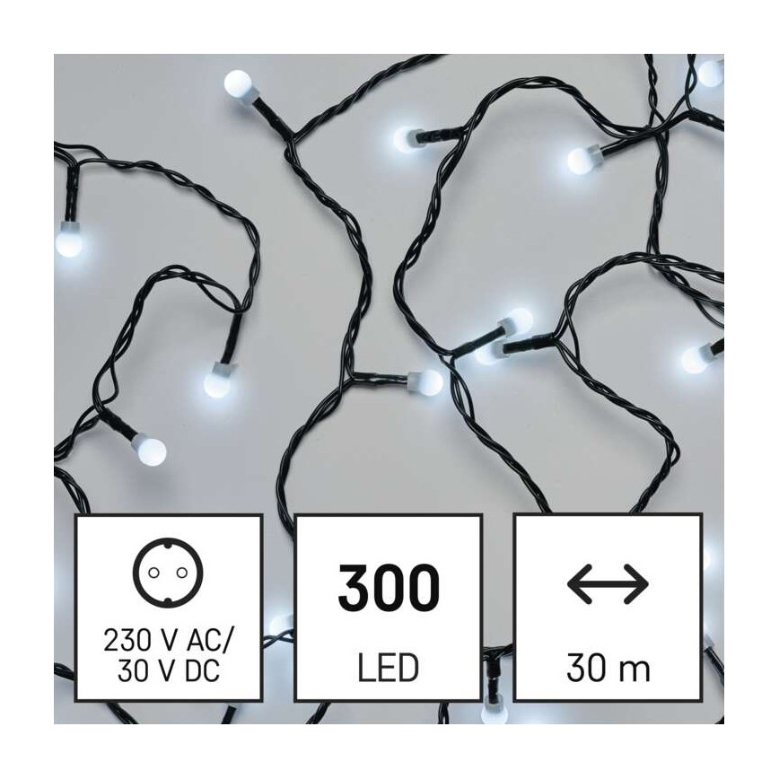 LED Jõuluteemaline väli valguskett 300xLED/35m IP44 külm valge