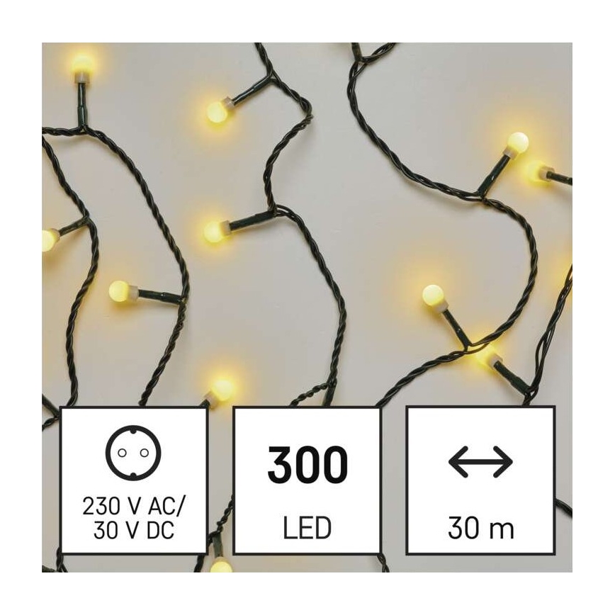 LED Jõuluteemaline väli valguskett 300xLED/35m IP44 soe valge