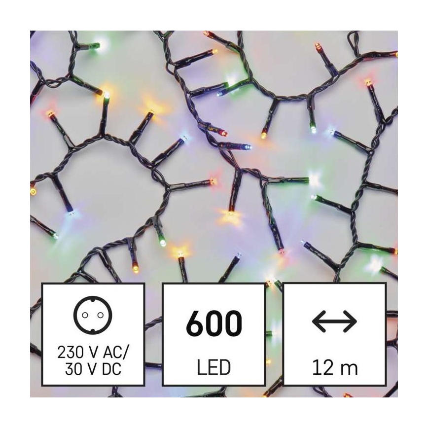 LED Jõuluteemaline väli valguskett 600xLED/17m IP44 mitmevärviline