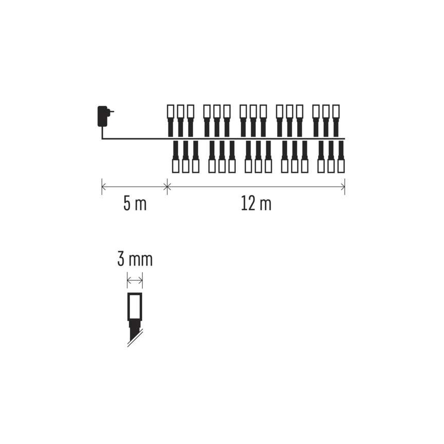 LED Jõuluteemaline väli valguskett 600xLED/17m IP44 mitmevärviline