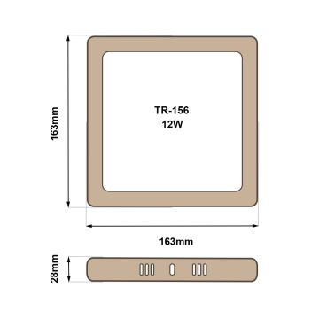 LED Laevalgusti BLOCK LED/12W/230V 4200K 16,3x16,3 cm pruun