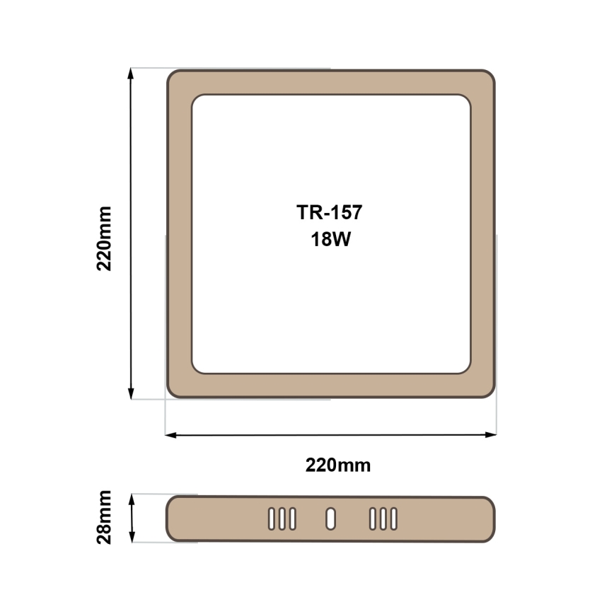 LED Laevalgusti BLOCK LED/18W/230V 4200K 22x22 cm pruun