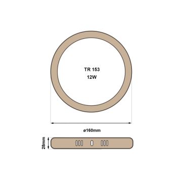 LED Laevalgusti RING LED/12W/230V 4200K 16 cm pruun