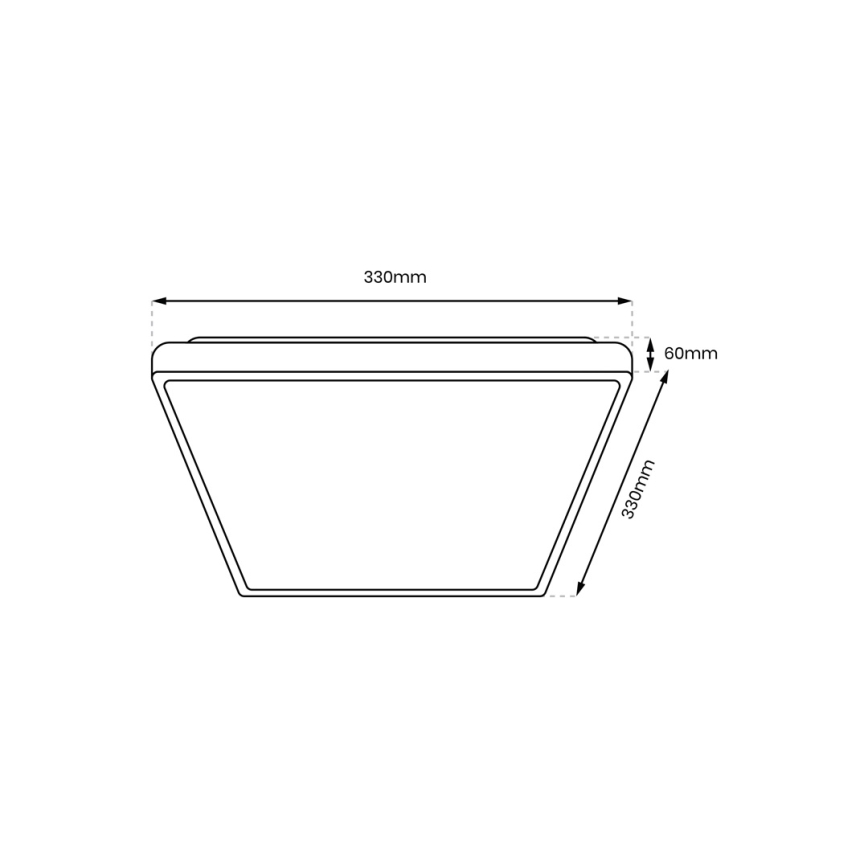 LED Laevalgusti vannituppa DABAR LED/17W/230V 4000K 33x33 cm IP44