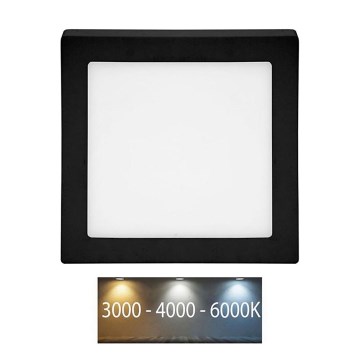 LED Laevalgusti vannituppa RAFA LED/12W/230V 3000/4000/6000K 17x17 cm IP44 must