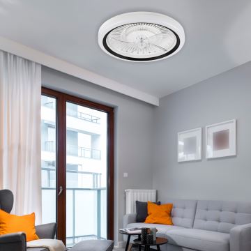 LED Hämardatav laevalgusti ventilaatoriga GEMMA LED/37W/230V valge + kaugjuhtimispult