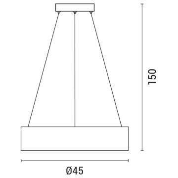 LED Lühter LED/30W/230V 3000K d. 45 cm must/tamm