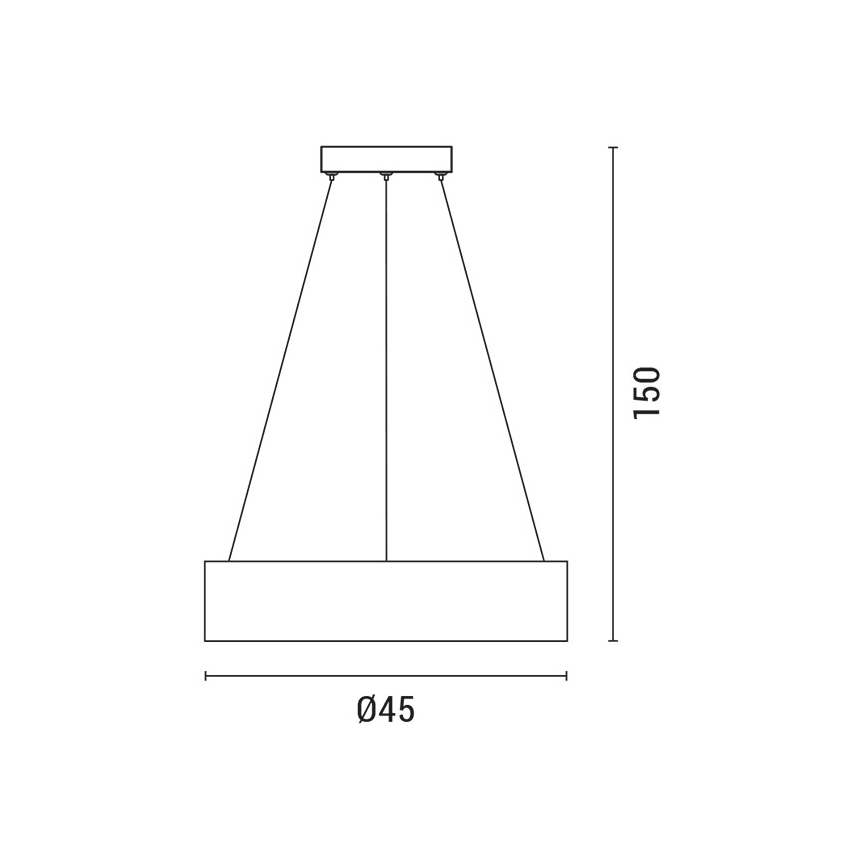 LED Lühter LED/30W/230V 3000K d. 45 cm must/tamm