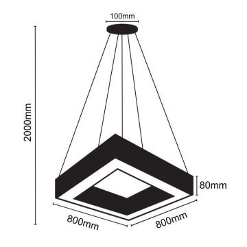 LED Lühter LED/55W/230V 4000K 80x80 cm