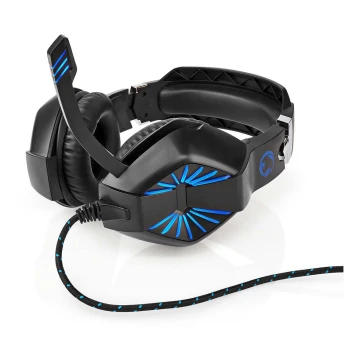 LED Mänguri kõrvaklapid mikrofoniga, must/sinine