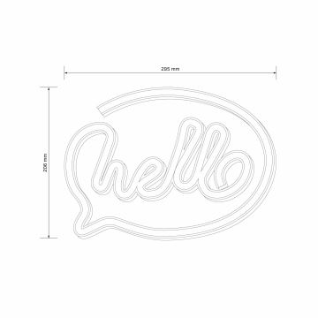 LED Neoon seinakaunistus HELLO LED/3W/3xAA USB roosa