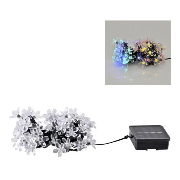 LED Päikesepatareiga valguskett FLOWER 50xLED/1,2V IP44