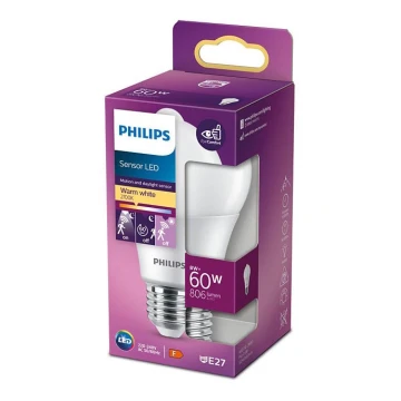 LED Pirn anduriga Philips A60 E27/8W/230V 2700K