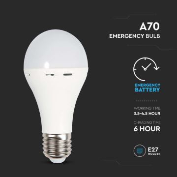 LED Pirn avarirežiimiga A70 E27/9W/230V 4000K