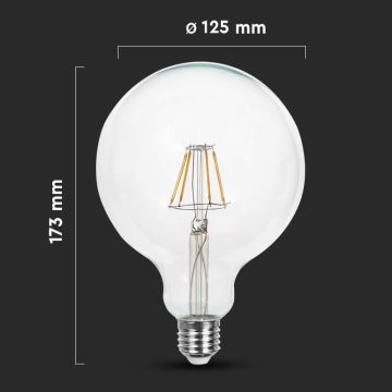 LED Pirn FILAMENT G125 E27/12W/230V 3000K