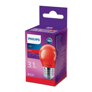 LED Pirn Philips E27/3,1W/230V punane