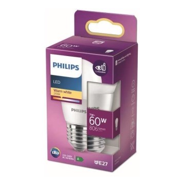 LED Pirn Philips P48 E27/7W/230V 2700K