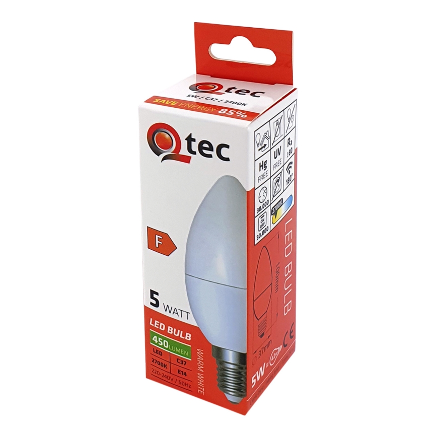 LED Pirn Qtec C35 E14/5W/230V 2700K