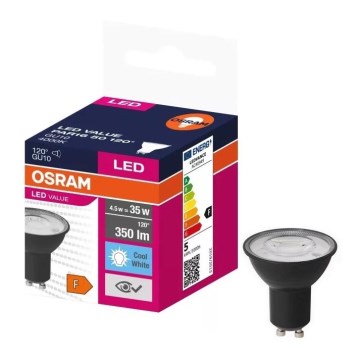 LED Pirn VALUE PAR16 GU10/4,5W/230V 4000K 120° must - Ledvance