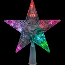 LED RGB Jõulutäht jõulupuule 10xLED/2xAA 15cm