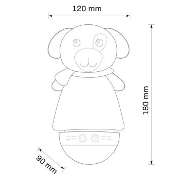 LED RGB Öölamp lastele koos heliga 3xAAA/5V koerake