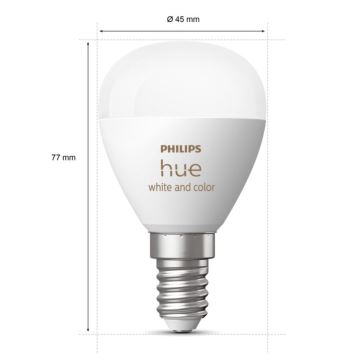 LED RGBW Hämardatav pirn Philips Hue White And Color Ambiance P45 E14/5,1W/230V 2000-6500K