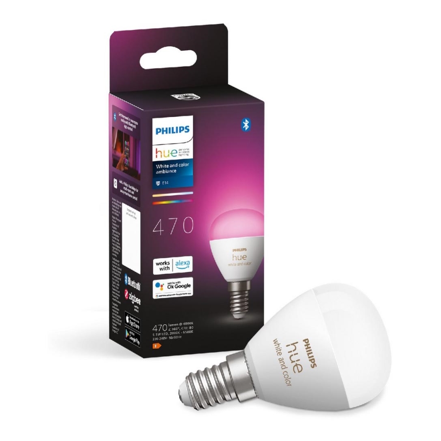 LED RGBW Hämardatav pirn Philips Hue White And Color Ambiance P45 E14/5,1W/230V 2000-6500K